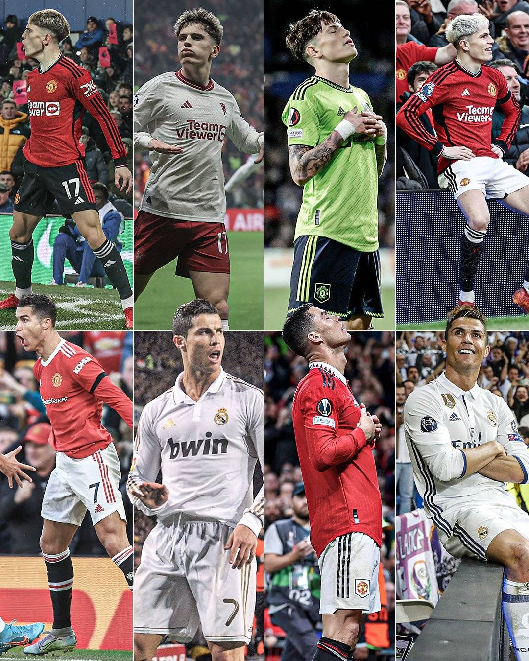 C罗赛前列队欢迎梅西，尊重对手尽显风度！